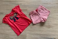 Shirt & Shorts, rot weiß, gestreift, Schleife, Glitzer, Gr.110 Hessen - Gladenbach Vorschau
