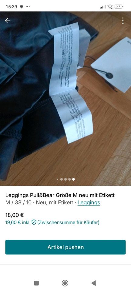 Leggings Pull&Bear, neu mit Etikett Größe M in Wartenberg