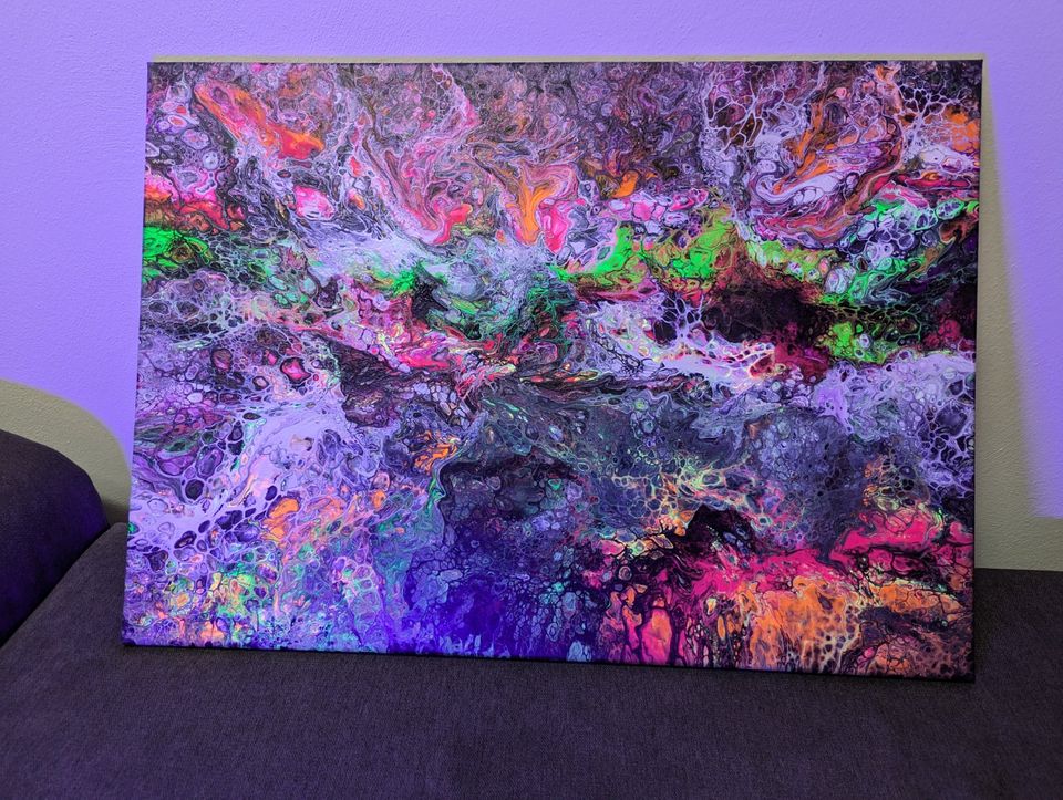 Kunst Gemälde Neon UV Bild Schwarzlicht Wandbild bunt in Solingen