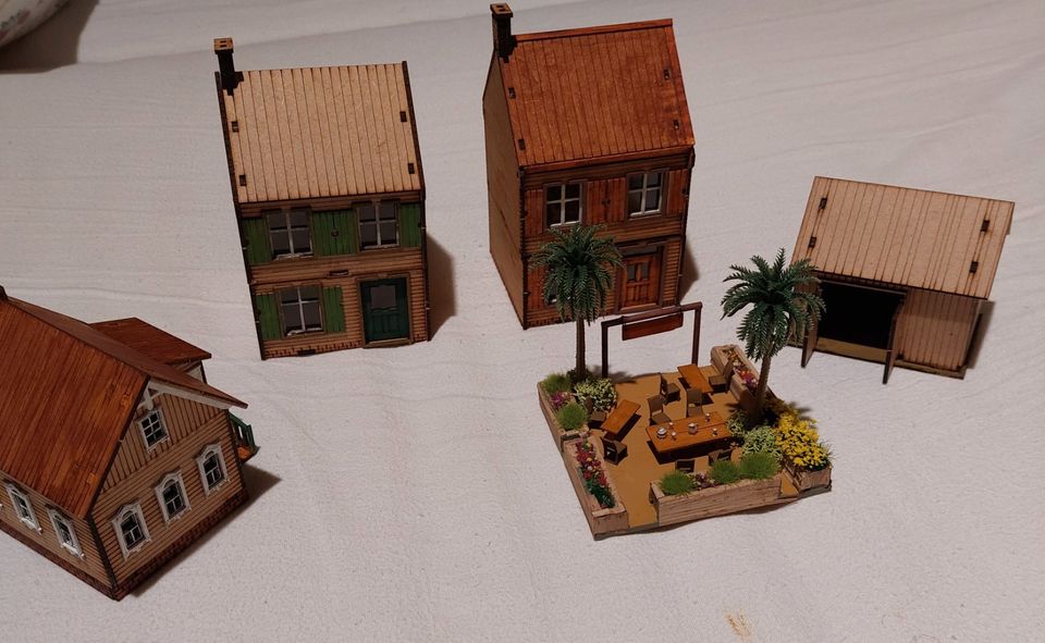 3 Historische Häuser und 1 Scheune, 1 Biergarten mit Palmen in Worms