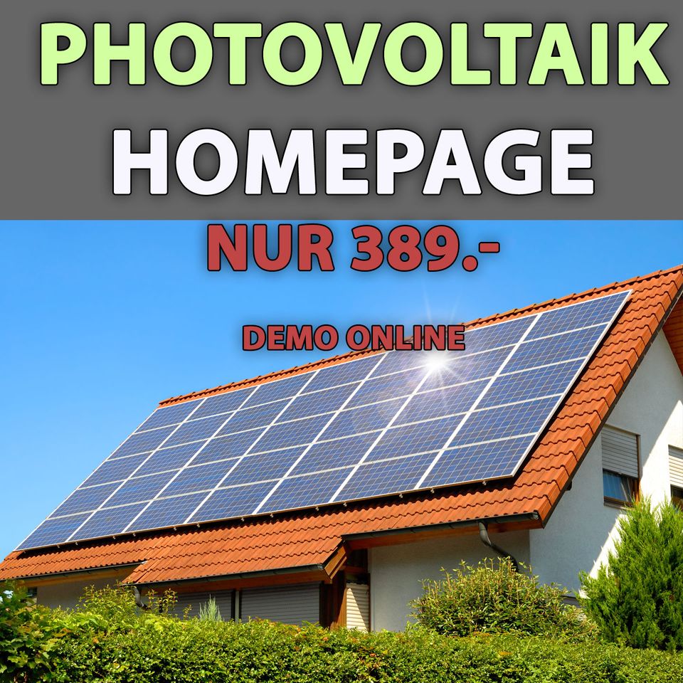 Homepage für Photovoltaik, Solar Website in Leipzig