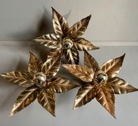 Blumen Wandleuchten 3 Set gold Mid Century Willy Daro Massive Berlin - Wilmersdorf Vorschau