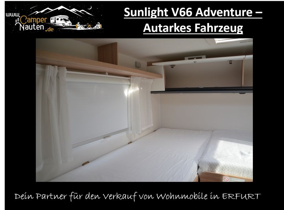 AUTARKES Wohnmobil KAUFEN Sunlight V66 Adv., Solar, 230V WR in Erfurt