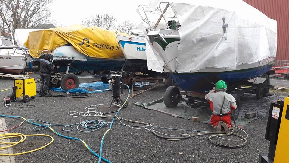 Sandstrahlen,Trockeneisstrahlen,Antifouling von Booten,Entlacken in Eckernförde