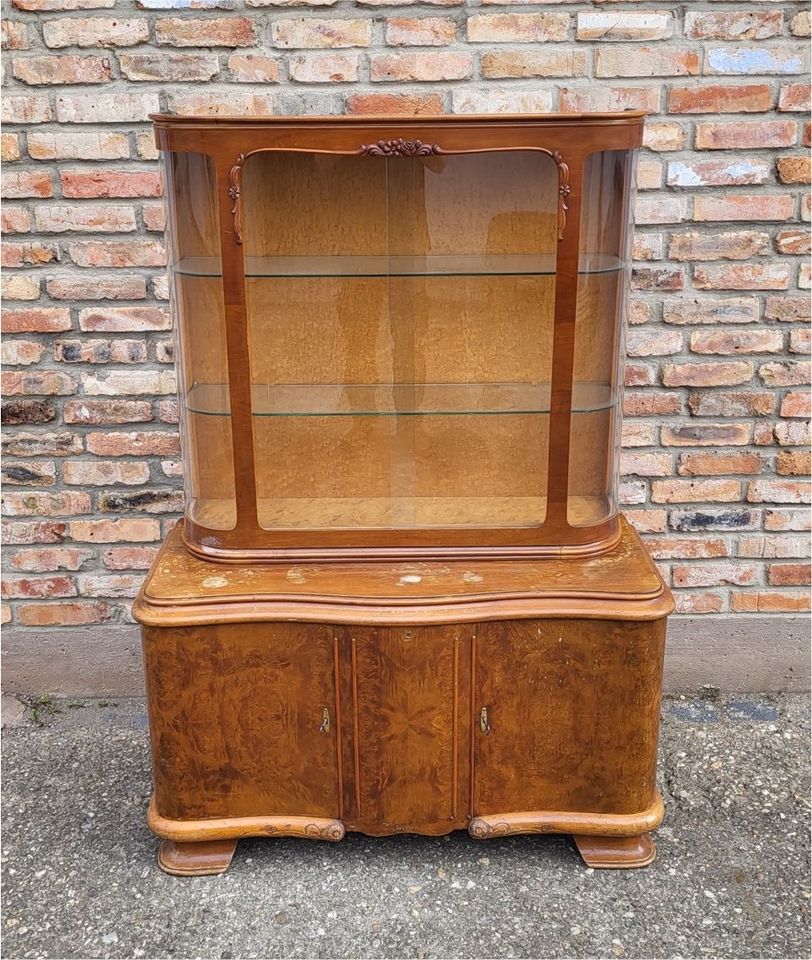 Vintage Retro Vitrine Schrank Anrichte Kommode Art Deco Stilmöbel in Halle