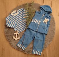 Set Übergang Pullover Hose Weste Fleece blau Bär Junge Gr. 92 Niedersachsen - Rühen Vorschau