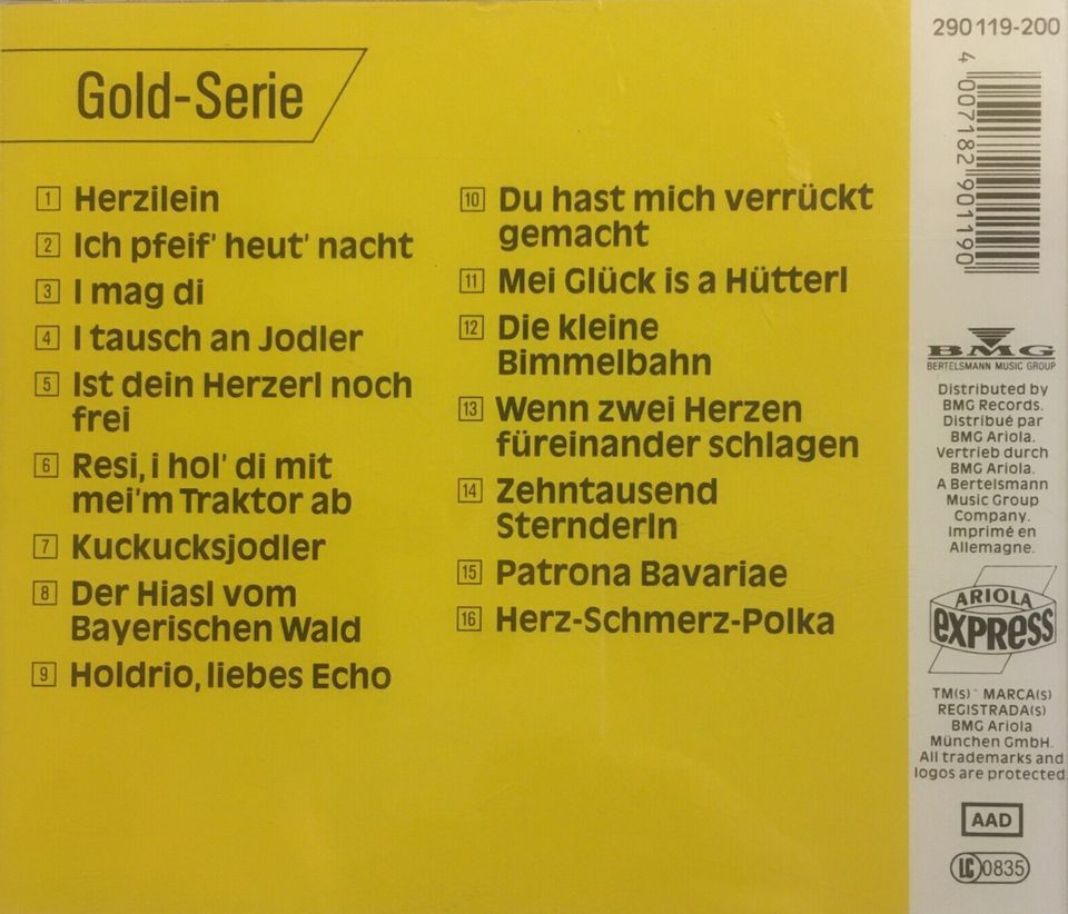 CD - V.A.: Herzilein - Ariola Express - Gold-Serie in Schimberg