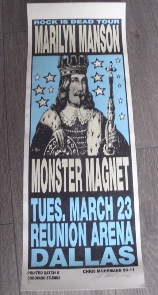 Marilyn Manson 1999 US-Konzertposter Sign.CHRIS MOHRMANN Lim.8/10 in Dachau