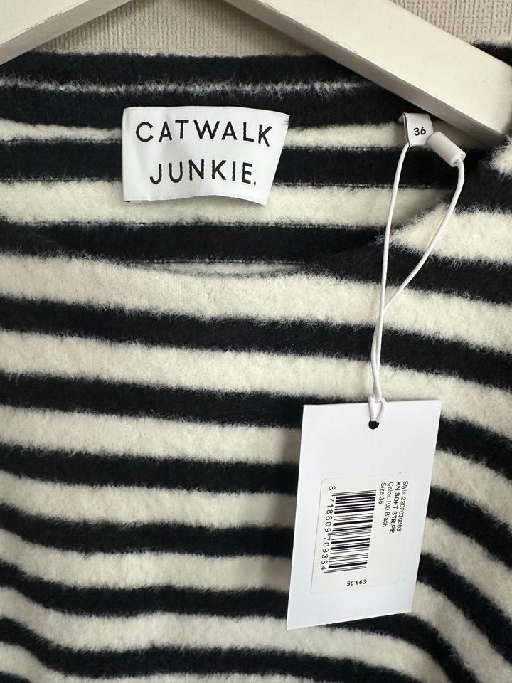 Catwalk Junkie Pullover streifen schwarz weiß neu Gr S Top in Grefrath