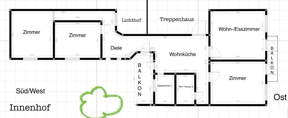 Großzügige 138 m2 Altbauwohnung im Komponistenviertel! Erst 2020 saniert, nur 395€ Hausgeld. in Köln