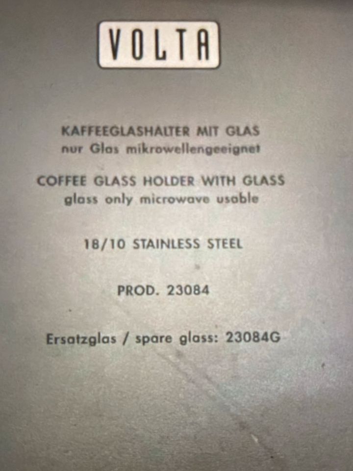 Zack Volta kaffeeglashalter/gluhwein  halter mit Glas in Straubing