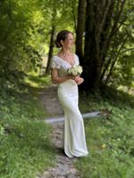Hochzeits-Brautkleid schlicht schmal m. Spitzenoberteil, Gr. 34 Bayern - Marquartstein Vorschau