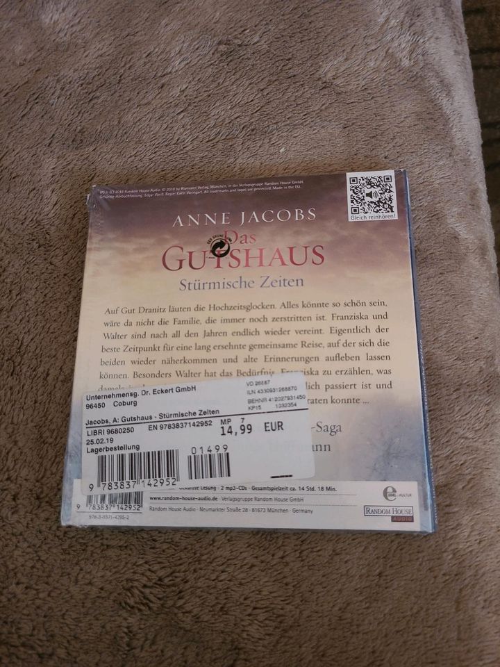 Hörbuch "Das Gutshaus- Stürmische Zeiten " von Anne Jacobs in Großheirath