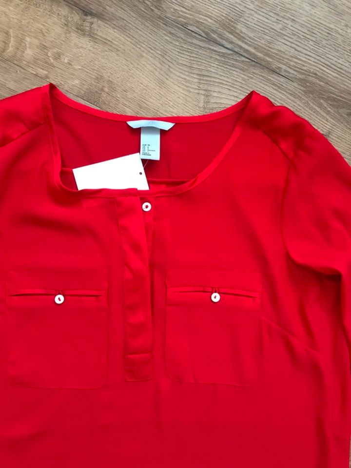 ♥ H & M ♥ Damen Bluse / Tunika Gr. 36 rot *NEU* in Halstenbek