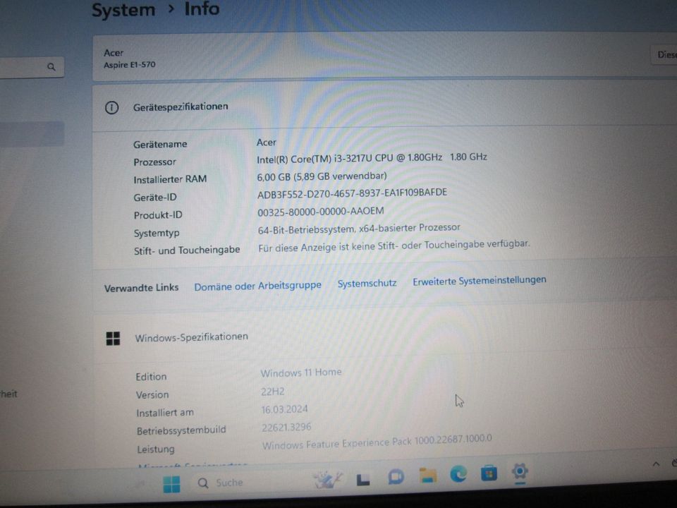 Acer Aspire E1-570-33214G1TMnkk 15,6" Intel Core i3-3217Ux1,8GHz in Ostfildern
