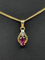 Goldanhänger, Rubin, 333, Gold, Goldschmuck, Kettenanhänger 8kt Sachsen - Mittweida Vorschau