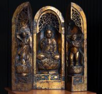 Buddhistisches Triptychon (Holzschnitzerei), China Niedersachsen - Göttingen Vorschau