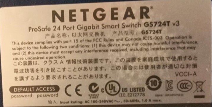 Netgear ProSafe 24 Port Smart Switch GS724T v3 in Lich