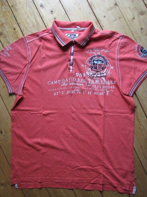 orig. Camp David Polo Shirt L rose / Applikationen in Essen