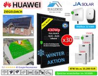 (30x) 12,9kWp Komplettanlage Huawei 10KTL M1 HC Komplettset PV JA Solarmodule 430W JAM54D41 Glas-Glas Full Black bifazial 0% MWST Photovoltaik Batteriespeicher LUNA2000-5-S0 LUNA2000-10-S0 Nordrhein-Westfalen - Rödinghausen Vorschau