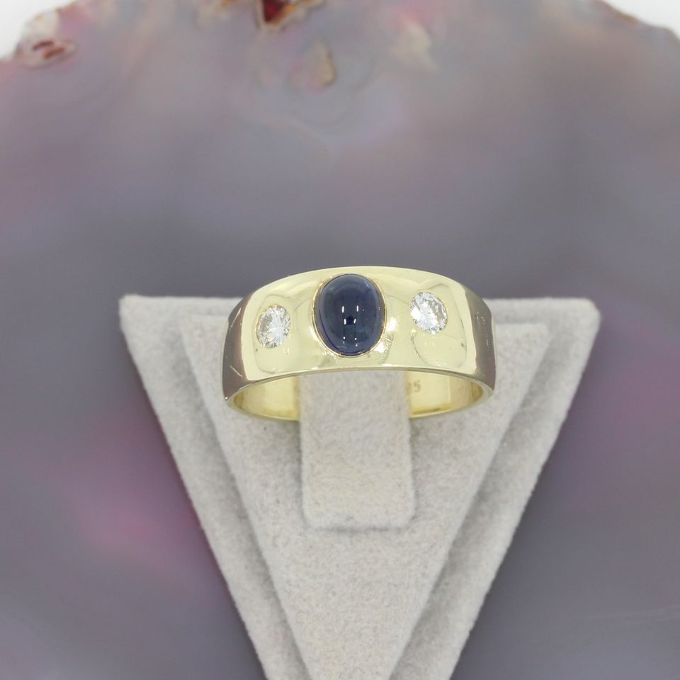 WERT 1550 € BRILLANT SAPHIR RING 585er 14K GELBGOLD vxlt K77036 in Essen