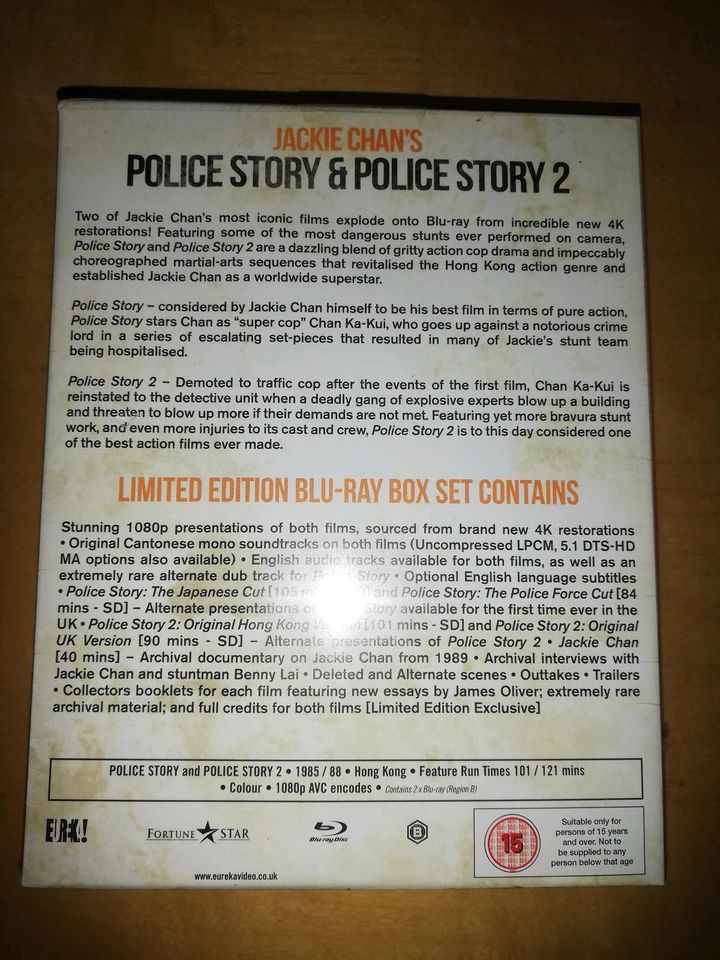 Jackie Chan Police Story 1 +2 OVP Eureka limited edition Bluray in Hamminkeln