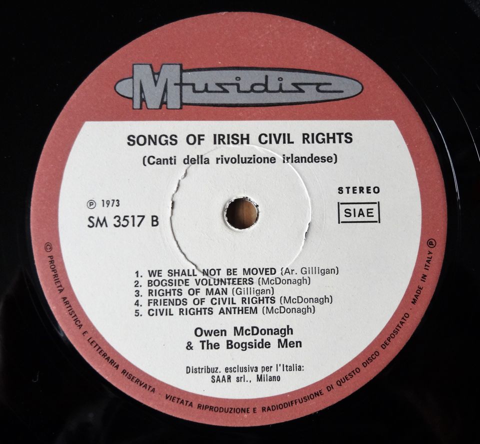 LP-Vinyl-SONGS OF IRISH CIVIL RIGHTS-Owen McDonagh in Königs Wusterhausen