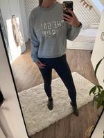 H&M Sweatpullover Gr M L grau Silber Schrift Brandenburg - Zehdenick Vorschau