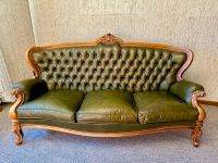 Vintage 3er-Sofa | Couch | Massivholz | Leder Nordrhein-Westfalen - Mönchengladbach Vorschau