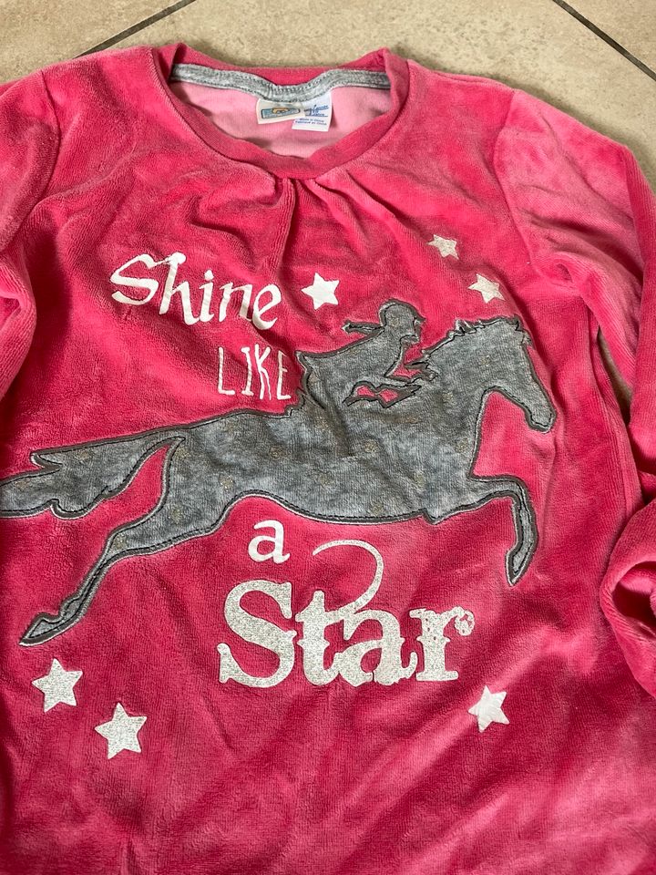 ✨Bob der Bär Gr.110 Schlafshirt Nicki Pink Glitzer Pferd kuschel in Calberlah