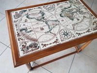 Kachel-Tisch Beistelltisch Holz Weltkarte-Motiv antik vintage alt Kiel - Hassee-Vieburg Vorschau
