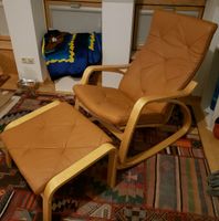 Vintage Ikea POÄNG Schaukelstuhl Hocker Leder rocking chair Friedrichshain-Kreuzberg - Friedrichshain Vorschau