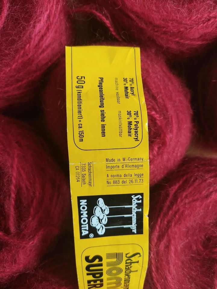 Mohairwolle Vintage Rot in Meyenburg