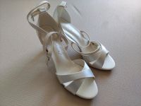 876 ivory Satin-Glitter - Braut Sandalette Gr 40 Baden-Württemberg - Ebersbach an der Fils Vorschau