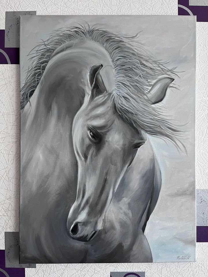 Leinwand Bild Gemälde Pferd Ölfarbe in Bünde