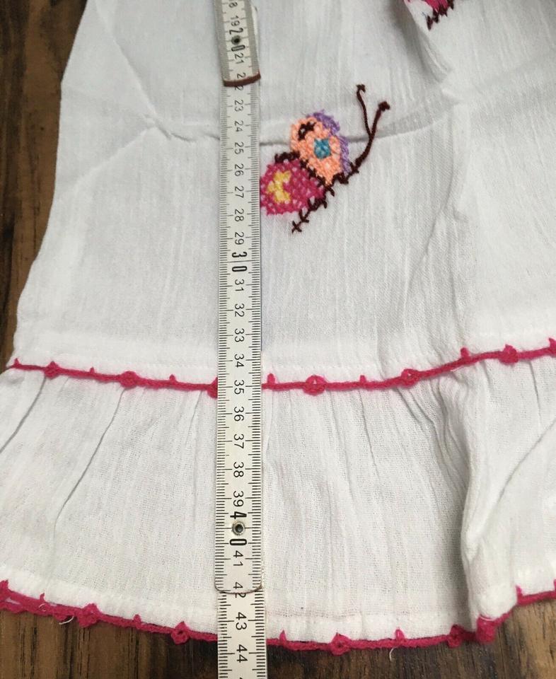 Leinen Baumwollkleid +Schmetterlingen Kurzarm Gr. 92/98 2-3 Jahre in Holm