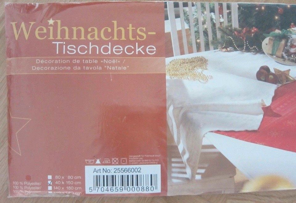 Neue Tischdecke Tischäufer Weihnachten 40 x 150 cm creme gold in Mörfelden-Walldorf