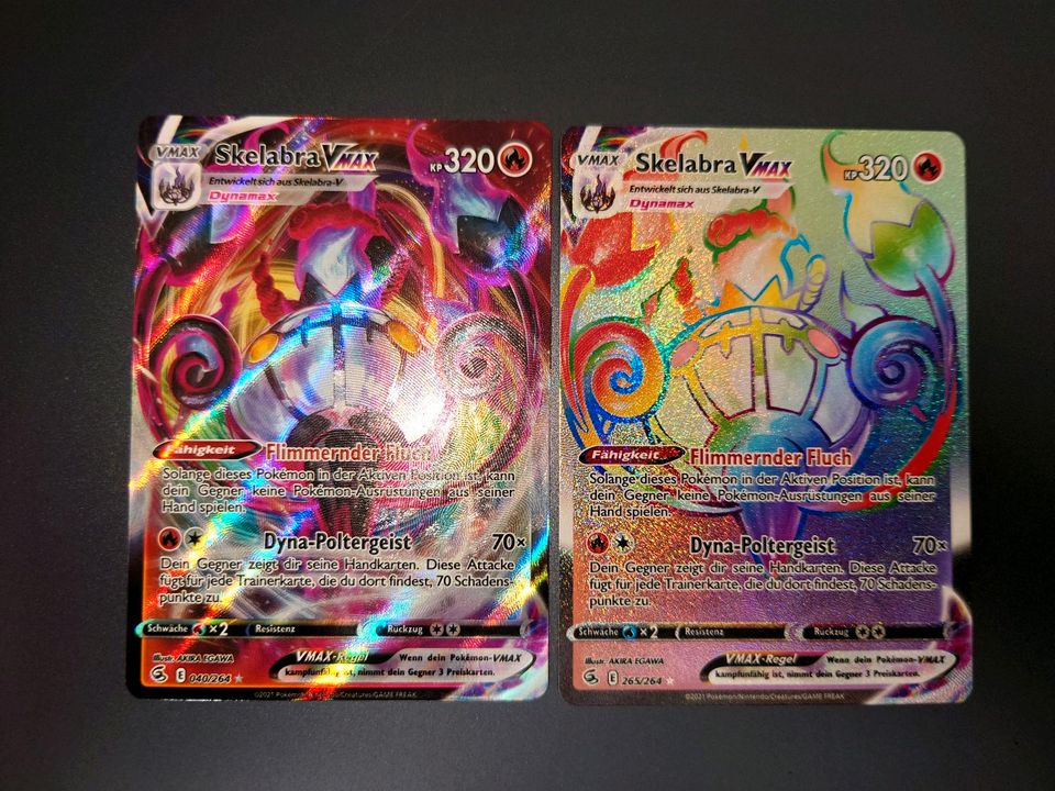 Pokemon Karten Skelabra Vmax 40/264 & 265/264 (Rainbow) in Steinheim