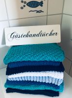 Gästehandtuch Set gestrickt gehäkelt Bad Deko handmade blau Hansestadt Demmin - Demmin Vorschau