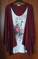 Bonita Tunika Zipfelshirt 2-in1-Shirt rot/weiß Gr.40/42/L/XL Baden-Württemberg - Calw Vorschau