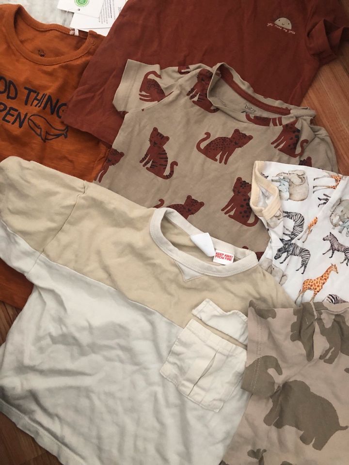 7x H&M Zara Alana T-Shirts-Paket Jungen Gr. 80 1x neu Sommer Tier in Ilsede