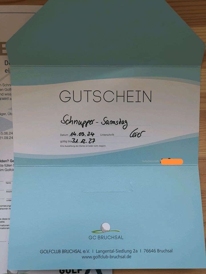 ❤️ Gutschein Golfkurs, Schnuppertag, Golfschule Bruchsal in Sternenfels