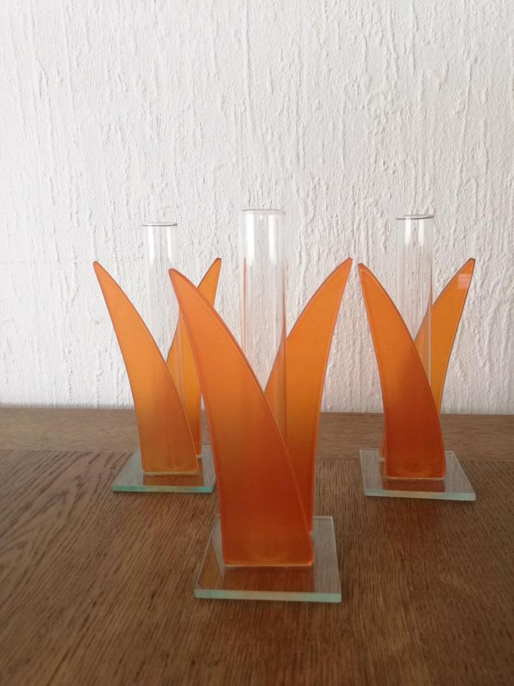 16x kleine Vasen in orange in Schorndorf