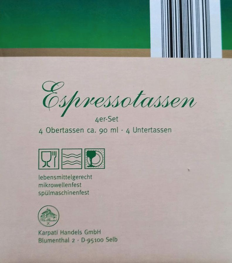 4 original verpackte Espressotassen / Neu in Biberach