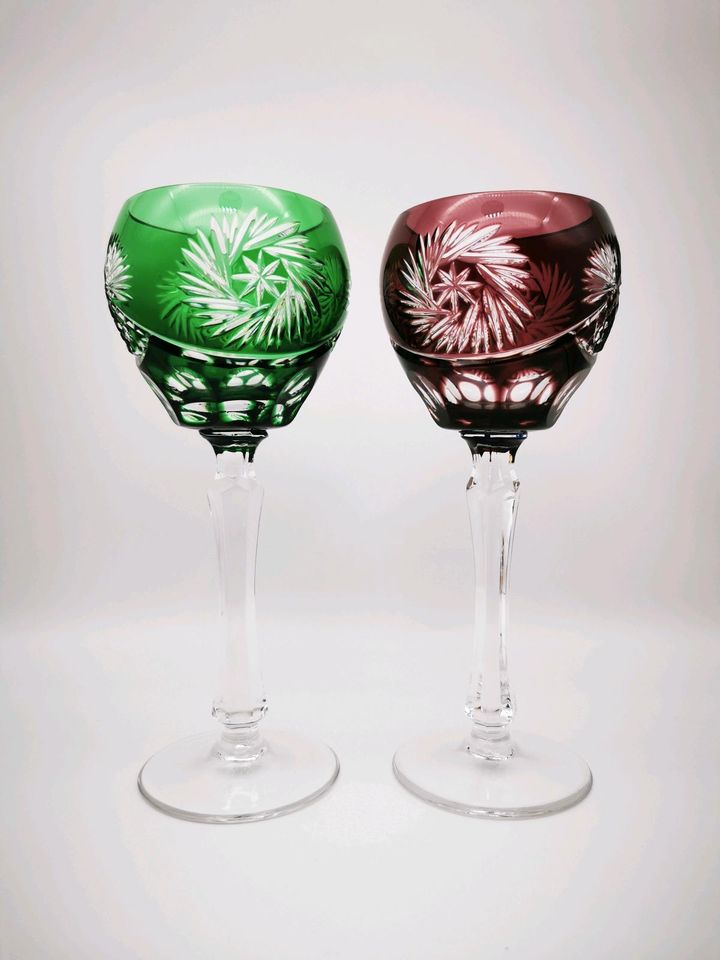 Römergläser Kristallglas Bunt Weingläser Glas Überfang Set in Herne