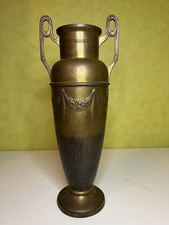 Jugendstil Vase mit zwei Henkel Kupfer-Messing 33cm hoch in Bocholt