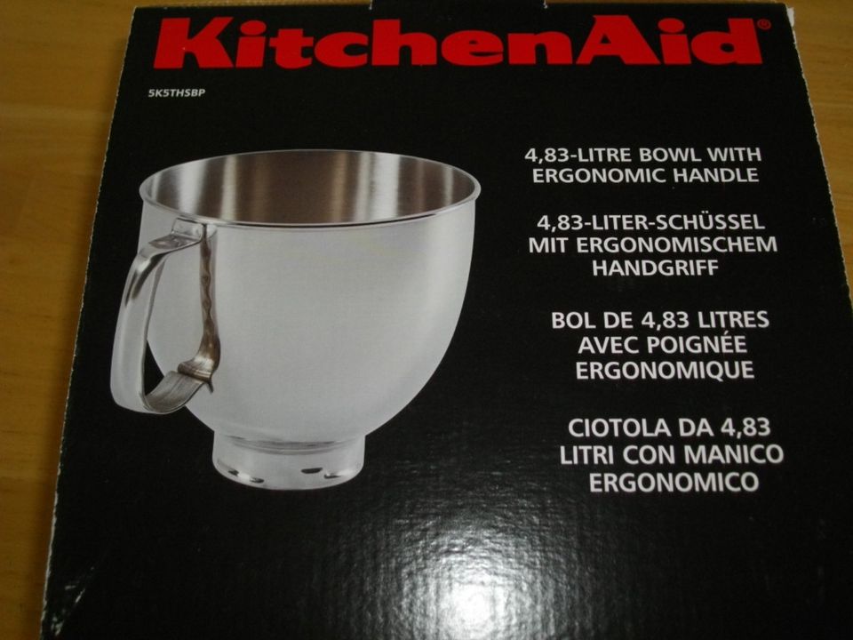 Kitchen Aid Schüssel aus poliertem Edelstahl mit 4,83 l Füllmenge in Reich