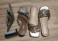 Gr 40 - goldene Sommerschuhe Schlappen und goldene Pumps Berlin - Neukölln Vorschau