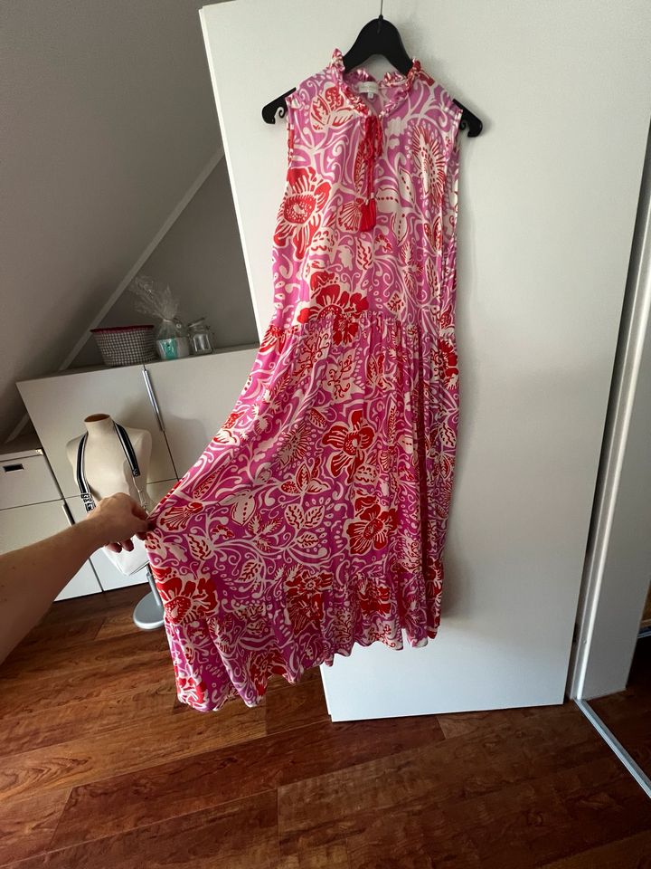 Kleid rot pink weiß Maxikleid 40 Milano Taschen Emily Boden in Troisdorf