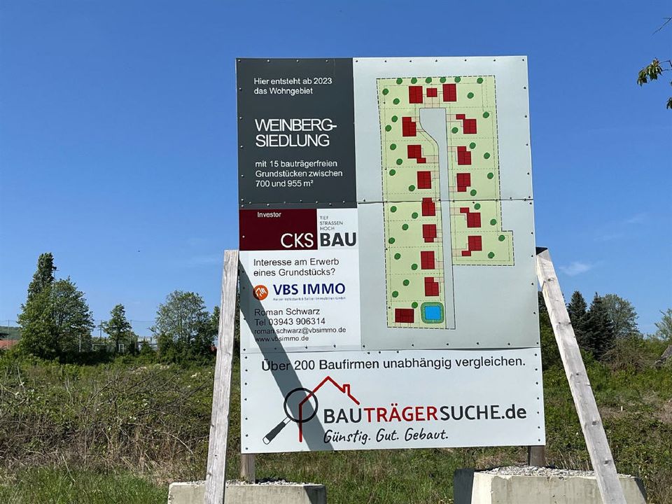 Baugrundstücke in Blankenburg - Bebauung Weinbergsiedlung in Blankenburg (Harz)